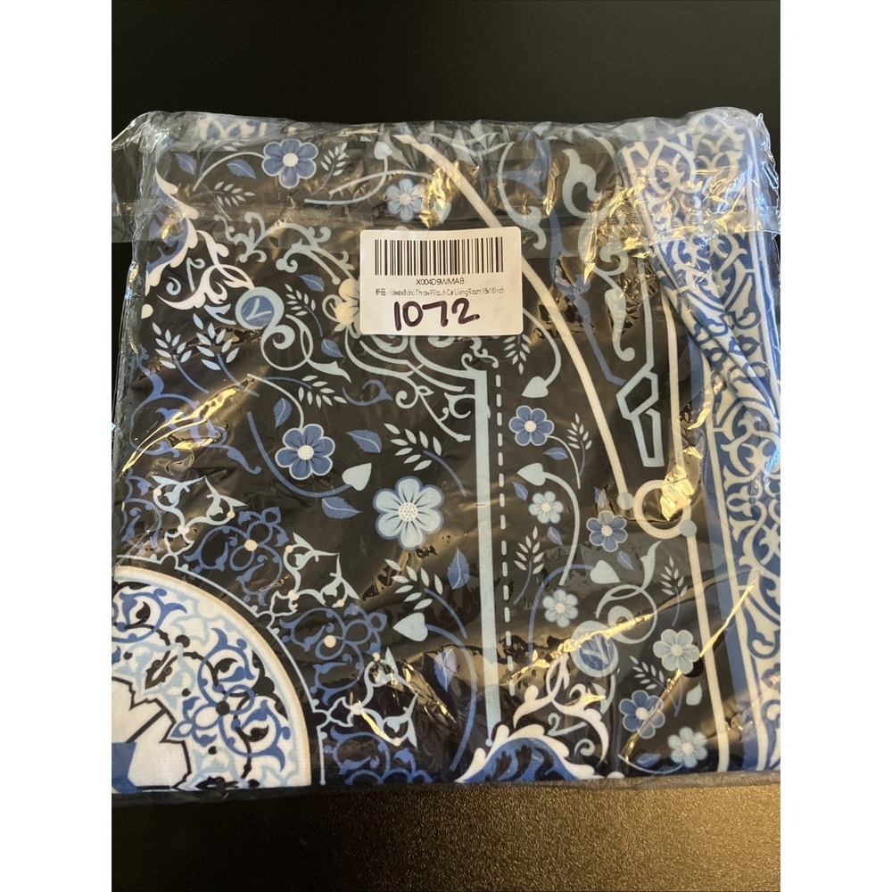 Unbranded Pillow Cover Unisex 18x18 Blue New Boho Medallion Floral 2 Pack C1072